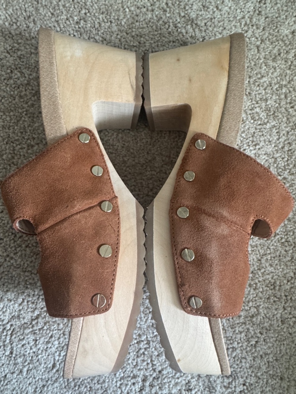 Dr. Scholl's Original Vibe (honey) Suede Double-Buckle Platform Mules - Picture 2 of 4